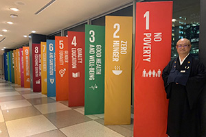 国連施設内のSDGsに関する展示物